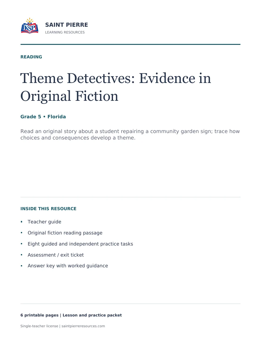 Theme Detectives resource cover
